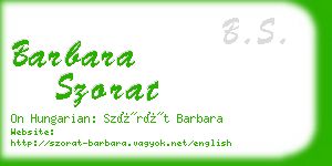 barbara szorat business card